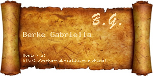 Berke Gabriella névjegykártya